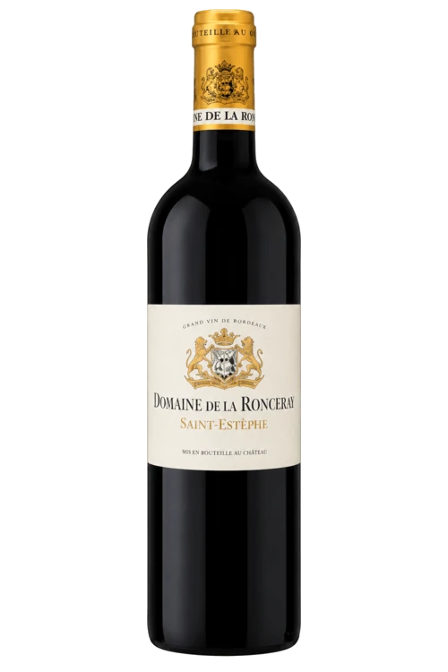 Bouteille de Saint-Estèphe du Domaine Ronceray, vin rouge du vignoble bordelais des Domaines Pedro.